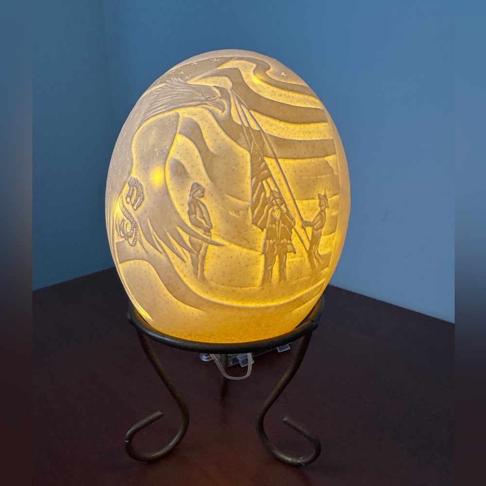 Carved Ostrich Egg
Remembering 9-11-01
